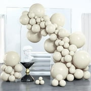 PartyWoo White Sand Balloons, 100 pcs Boho White Balloons Different Sizes Pack of 18 Inch 12 Inch 10 Inch 5 Inch Sand White Balloons for Balloon Garland Balloon Arch as Party Decorations, White-F12